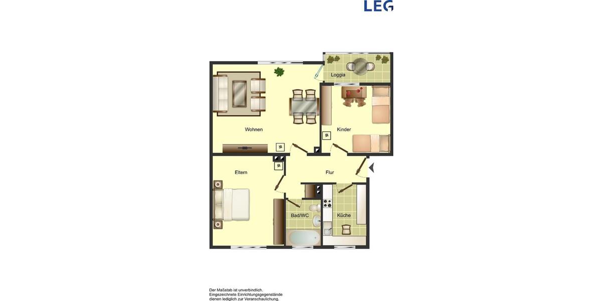 Etagenwohnung Blomberg - 3 Zimmer, 64 m&sup2;, 449&euro; | Angebot:25379004