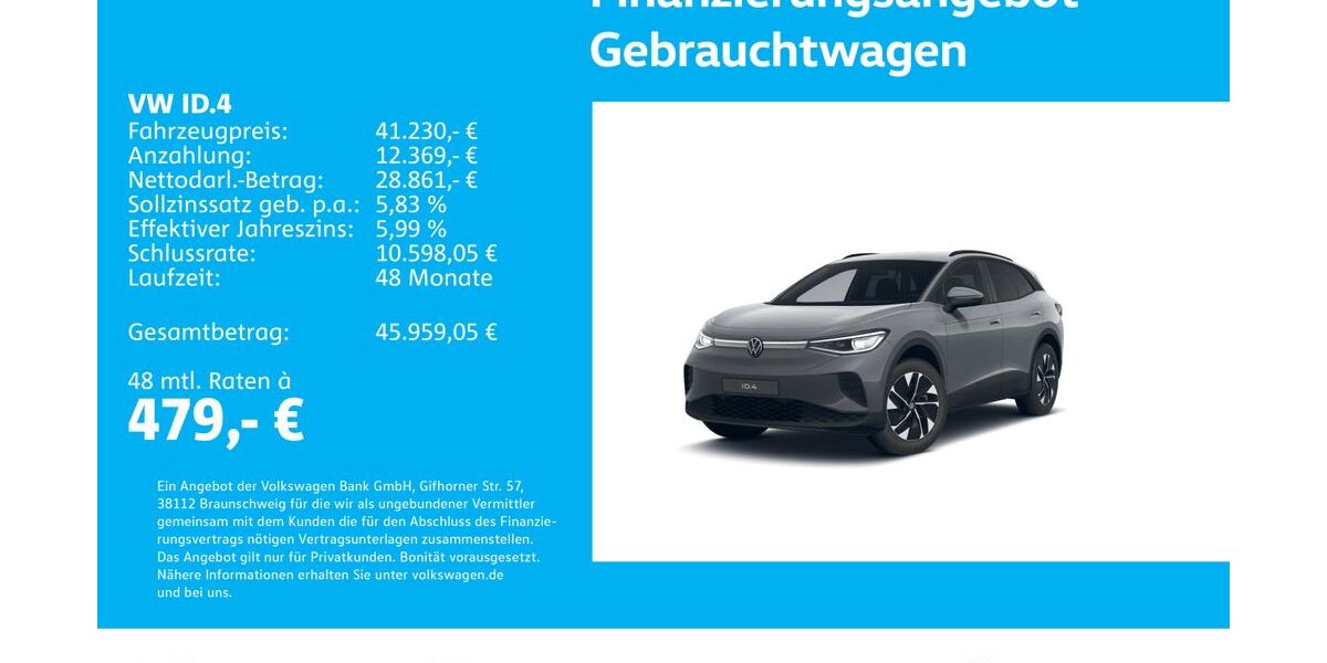 VW ID.4 7.631 km 41.230 &euro; Stuttgart-Feuerbach 70469