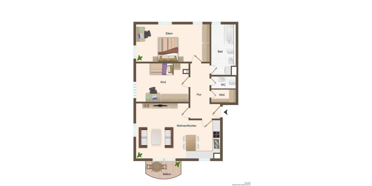 Helle 3-Zimmer-Wohnung mit Balkon in Obermässing 3 zimmer