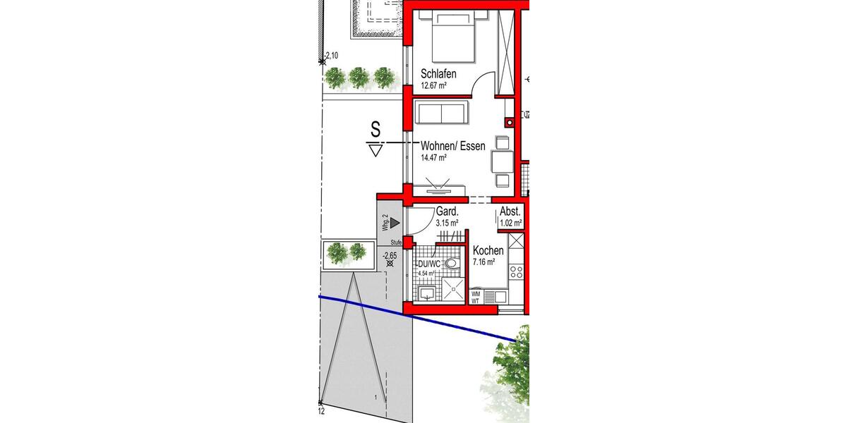 Erdgeschoßwohnung Laufach - 2 Zimmer, 42 m&sup2;, 490&euro; | Angebot:26395823