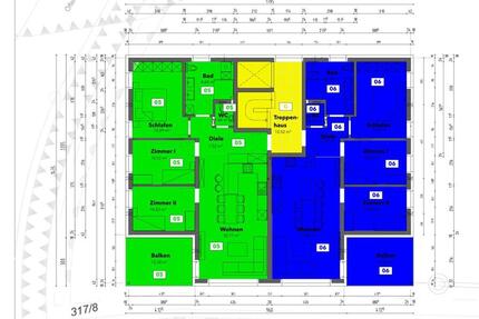 Neubau: Helle 4-Zimmerwohnung mit Balkon u. großer Bühnenraum 4 zimmer