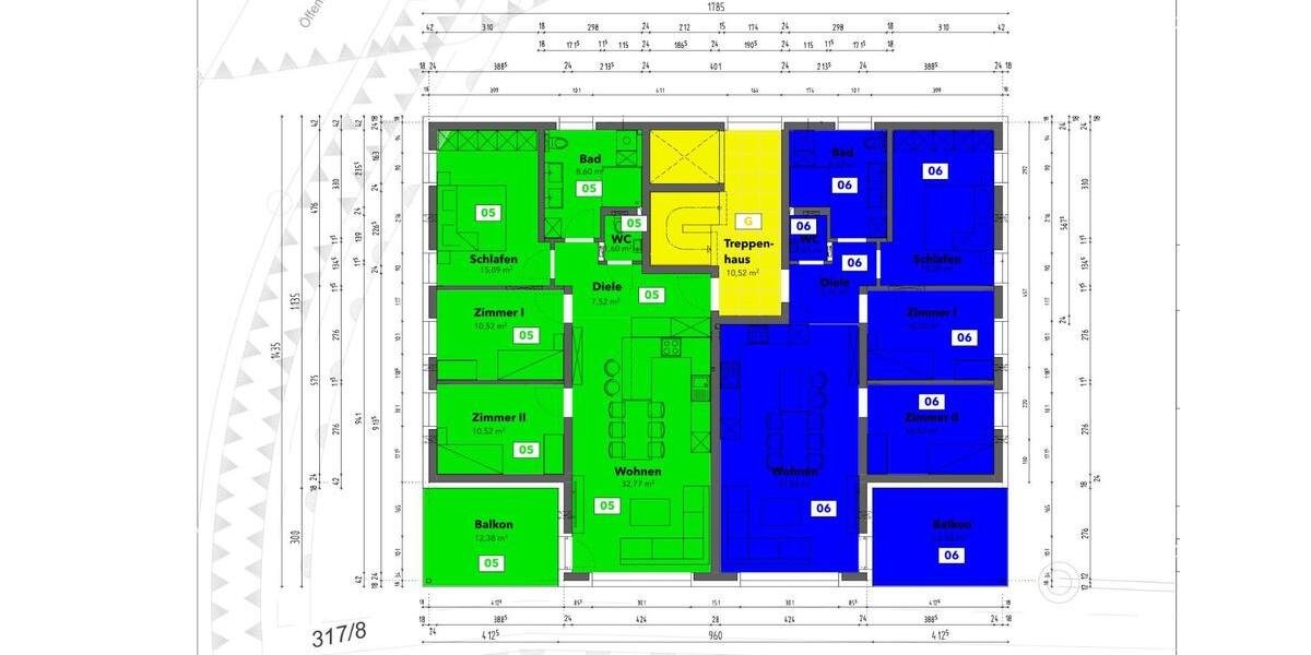 Neubau: Helle 4-Zimmerwohnung mit Balkon u. großer Bühnenraum 4 zimmer