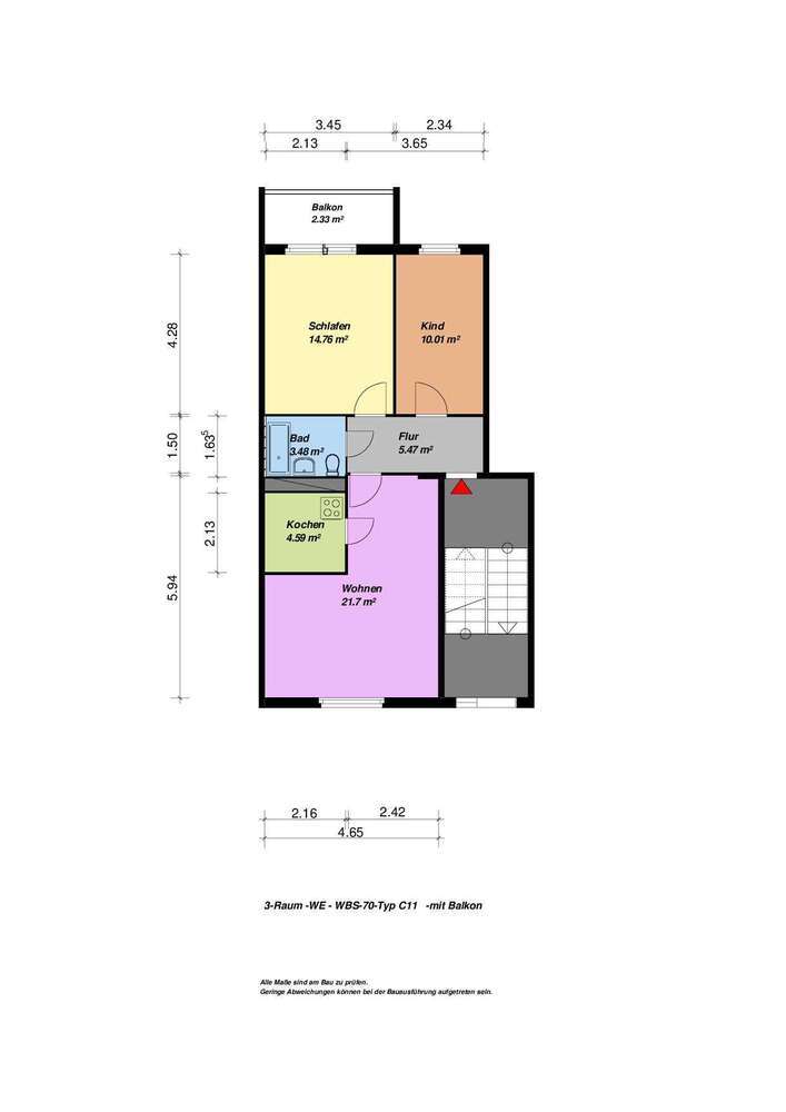 Wohnung zum Mieten in Neubrandenburg 372 € 62.16 m²