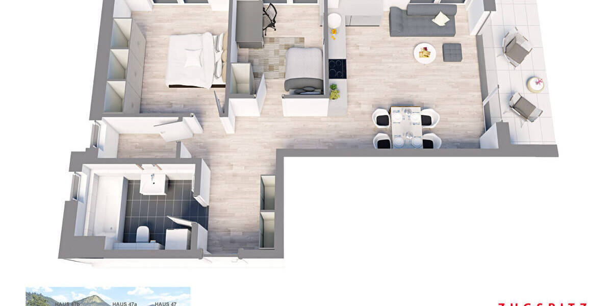 Terrassenwohnung Garmisch-Partenkirchen Garmisch - 3 Zimmer, 83 m&sup2;, 852.000&euro; | Angebot:25780075