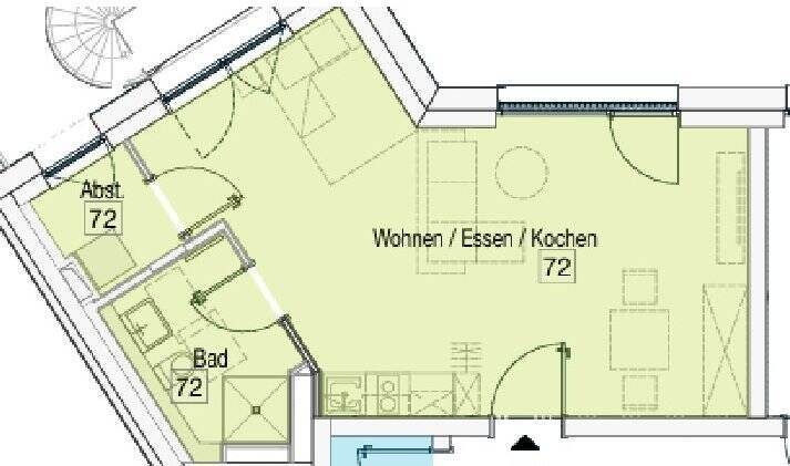 Großzügige, möblierte 1-Zimmer-Wohnung in zentraler Lage!