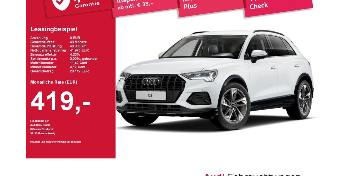 Audi Q3 5.119 km 41.970 &euro; Plattling 94447