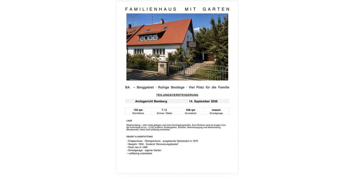 Doppelhaushälfte Bamberg Am Bruderwald - 7 Zimmer, 155 m&sup2;, 436.000&euro; | Angebot:27234371
