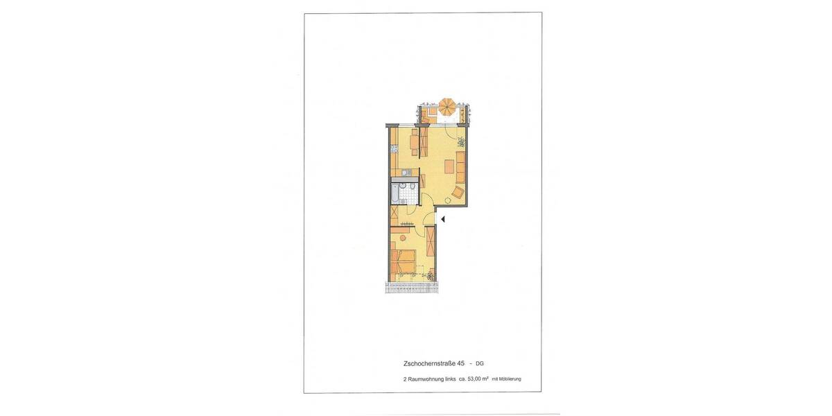 Etagenwohnung Gera Innenstadt - 2 Zimmer, 53 m&sup2;, 300&euro; | Angebot:26433638
