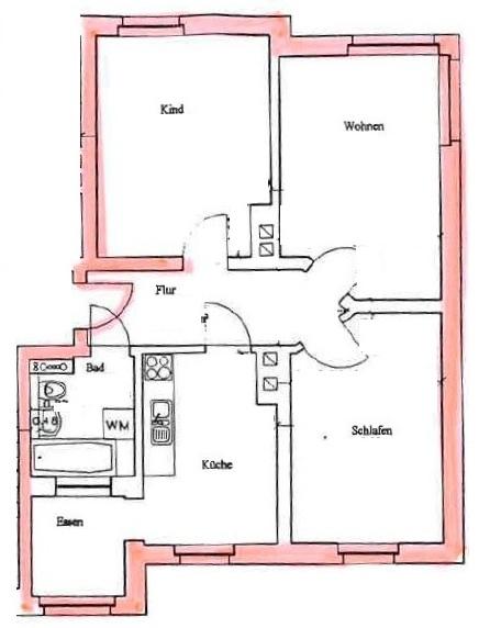 Erdgeschoßwohnung Schkeuditz - 3 Zimmer, 67 m&sup2;, 644&euro; | Angebot:26277584