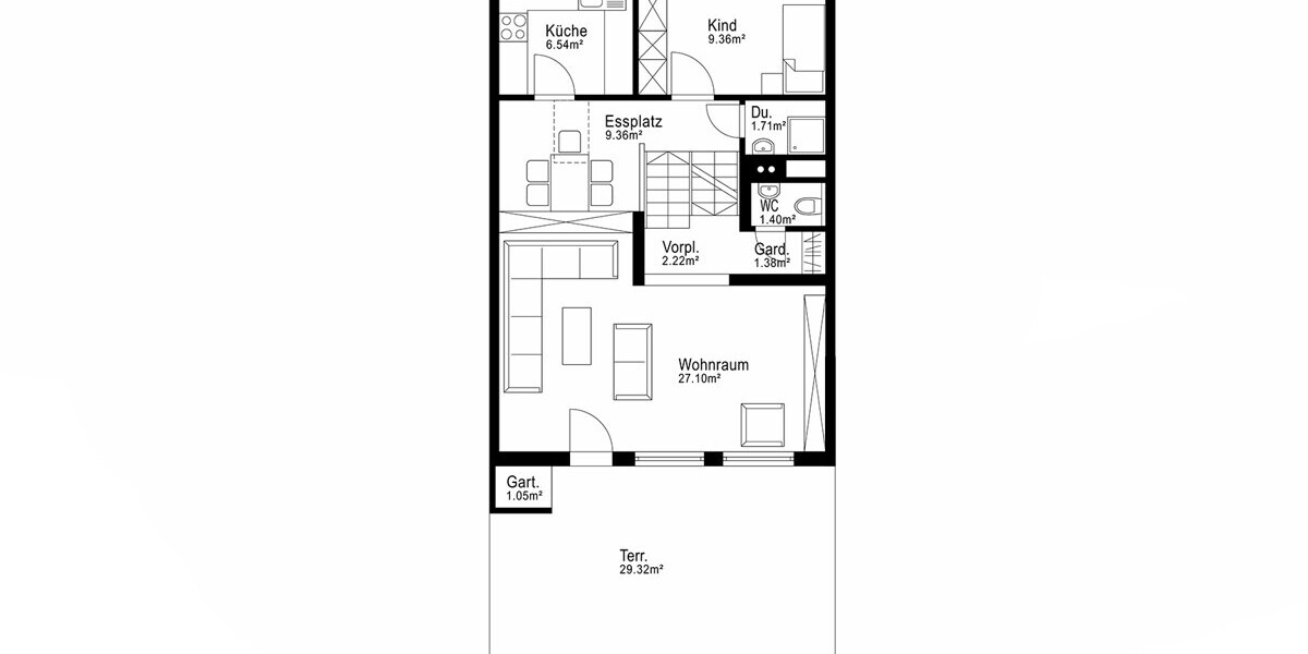 Splitlevel-Reihenhaus mit Westausrichtung in Unterhaching - Reihenmittelhaus Unterhaching | Angebot:26964096