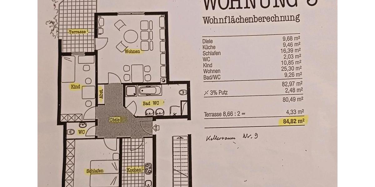 Erdgeschoßwohnung Schwäbisch Hall - 3 Zimmer, 84 m&sup2;, 260.000&euro; | Angebot:26722583