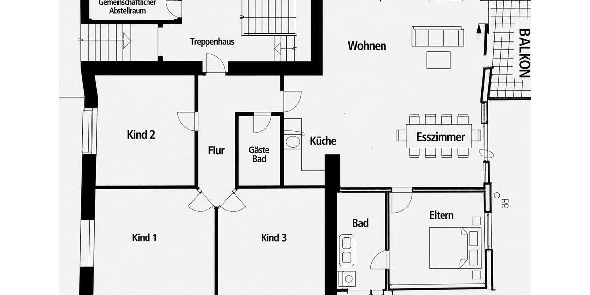 Etagenwohnung Schiffweiler - 5 Zimmer, 130 m&sup2;, 1.250&euro; | Angebot:26473092
