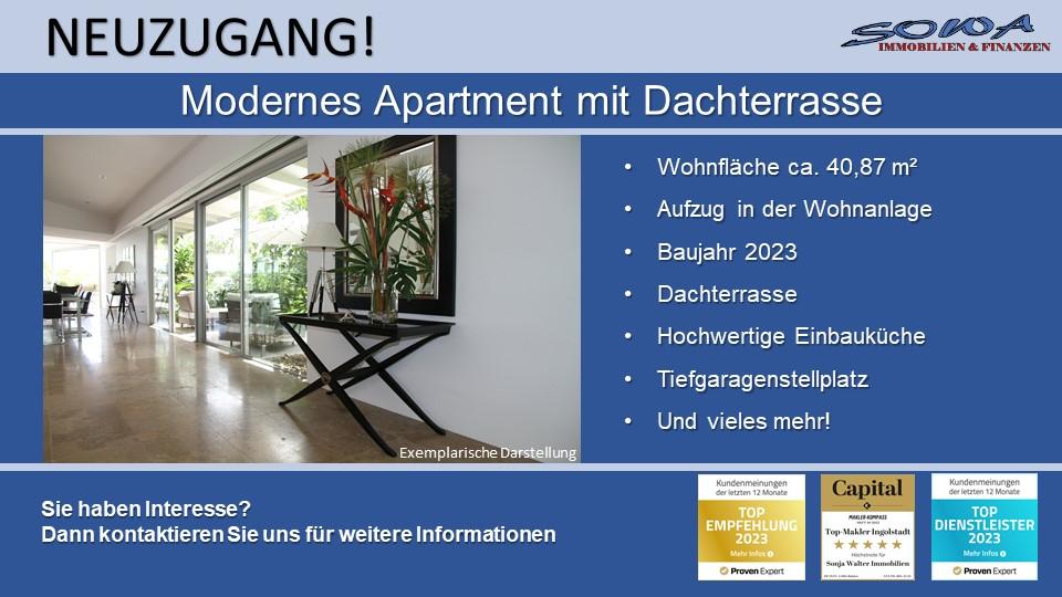 Hochwertiges Penthouse Apartment mit großzügiger Dachterrasse und TG-Stellplatz in zentrumsnaher Lage in Neuburg - Ein Objekt von Ihrem Immobilienexperten SOWA Immobilien und Finanzen 1 zimmer