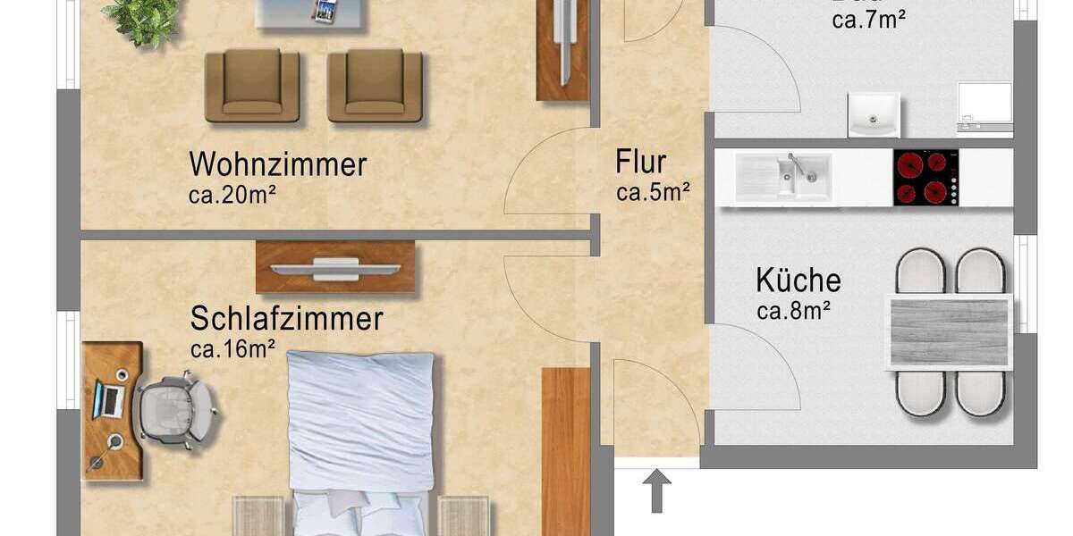gepflegte 2-Zimmer-Wohnung inkl. Einbauküche ***1 Monat Kaltmietenfrei*** - Dachgeschoßwohnung Burg | Angebot:9601438