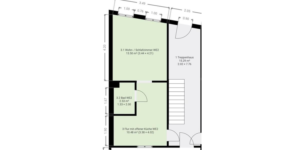 Erdgeschoßwohnung Wismar Altstadt - 1 Zimmer, 27 m&sup2;, 330&euro; | Angebot:25394026