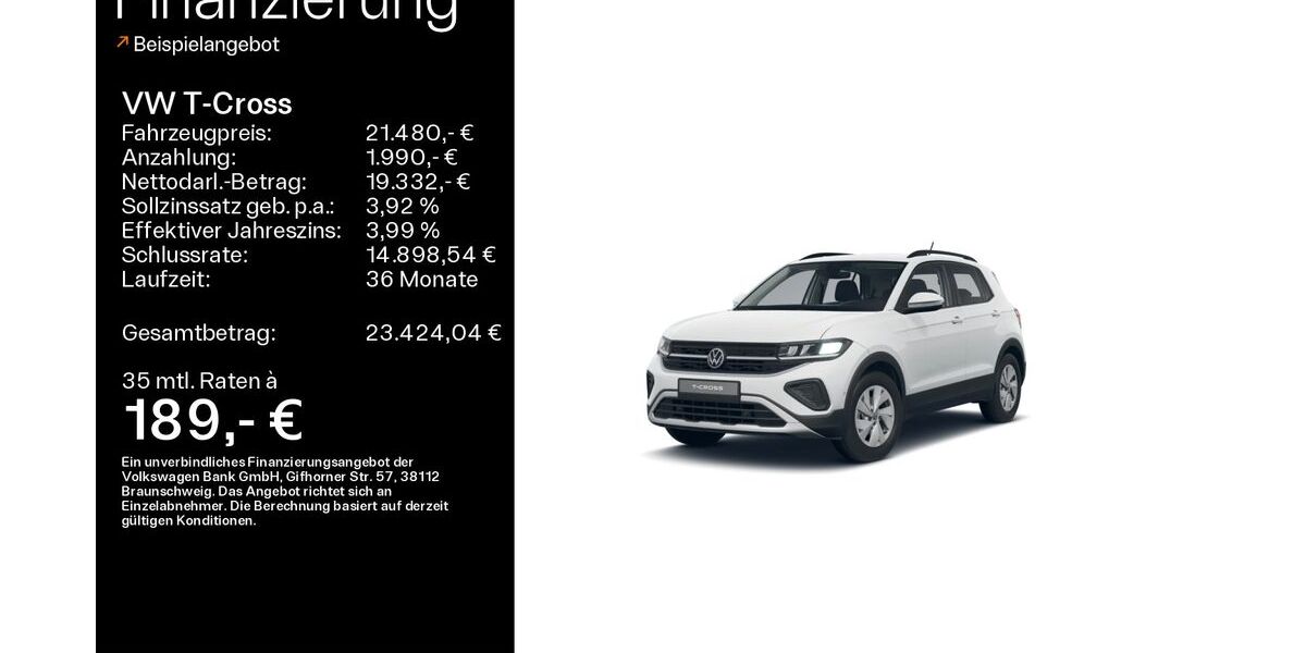 VW T-Cross 6.283 km 21.480 &euro; Lichtenfels 96215