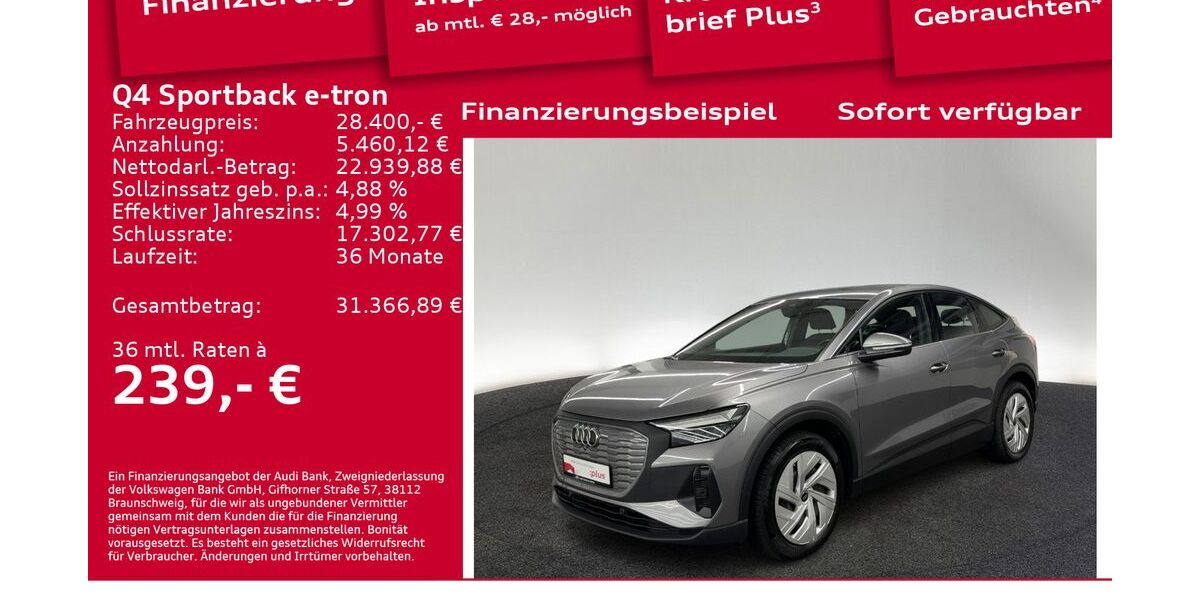 Audi Q4 e-tron 24.700 km 28.400 € Berlin 10587