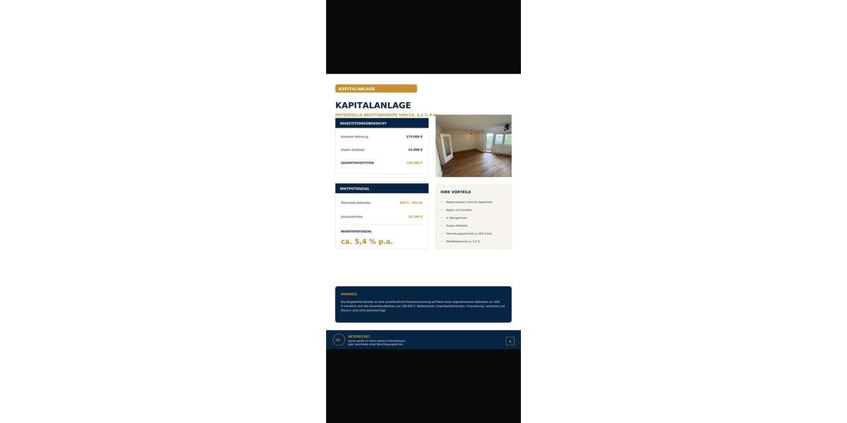 Etagenwohnung Nürnberg Gibitzenhof - 1 Zimmer, 36 m&sup2;, 175.000&euro; | Angebot:27109956