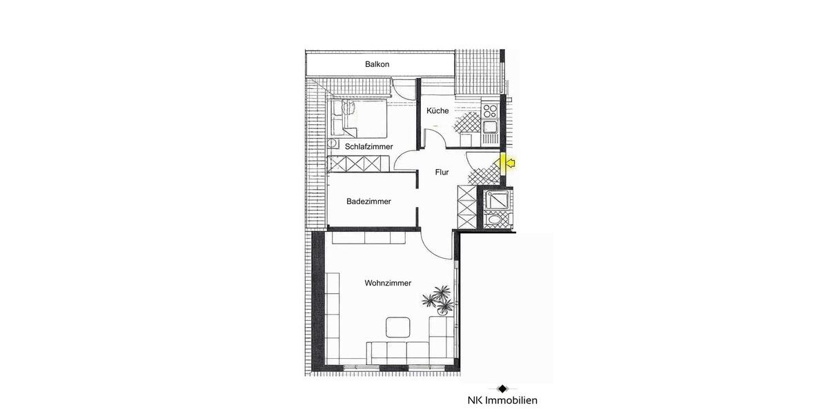 Dachgeschoßwohnung Zwickau Zwickau-West - 2 Zimmer, 48 m&sup2;, 360&euro; | Angebot:26404473