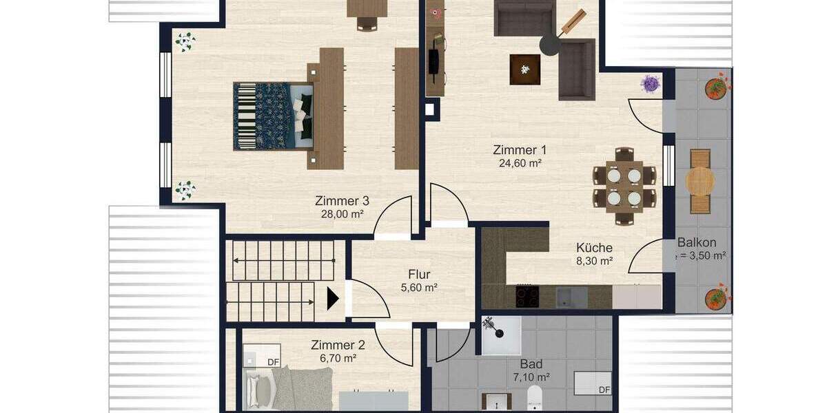 Etagenwohnung Abensberg Arnhofen - 2 Zimmer, 83 m&sup2;, 179.000&euro; | Angebot:25691048