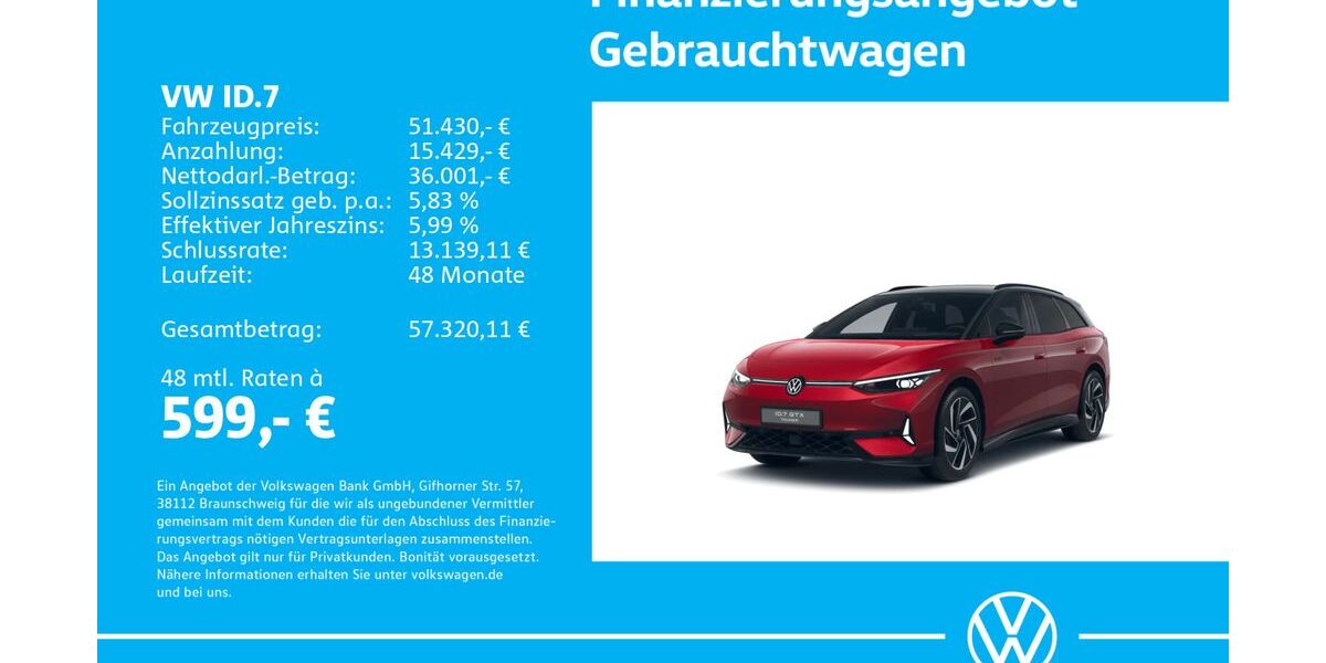 VW ID.7 12.372 km 51.930 &euro; Stuttgart-Wangen 70188