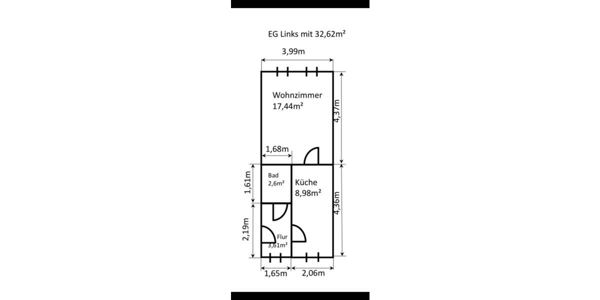 Erdgeschoßwohnung Staßfurt - 1 Zimmer, 32 m&sup2;, 230&euro; | Angebot:26561666