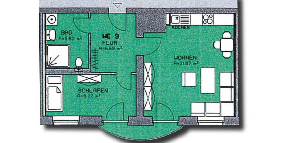 Etagenwohnung Zwickau Bahnhofsvorstadt - 1 Zimmer, 43 m&sup2;, 50.000&euro; | Angebot:25707410