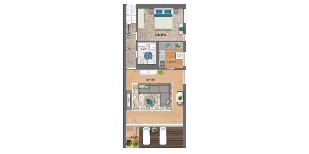 Etagenwohnung Queis Queis - 2 Zimmer, 58 m&sup2;, 499&euro; | Angebot:25389523