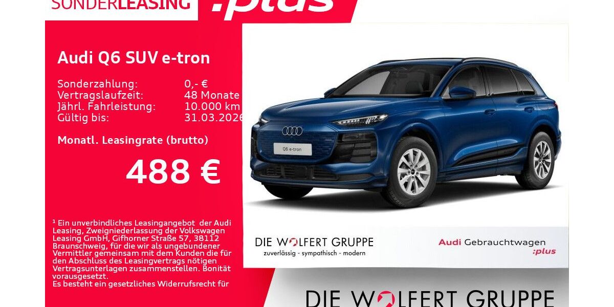 Audi Q6 e-tron 6.247 km 51.460 &euro; Großwallstadt 63868