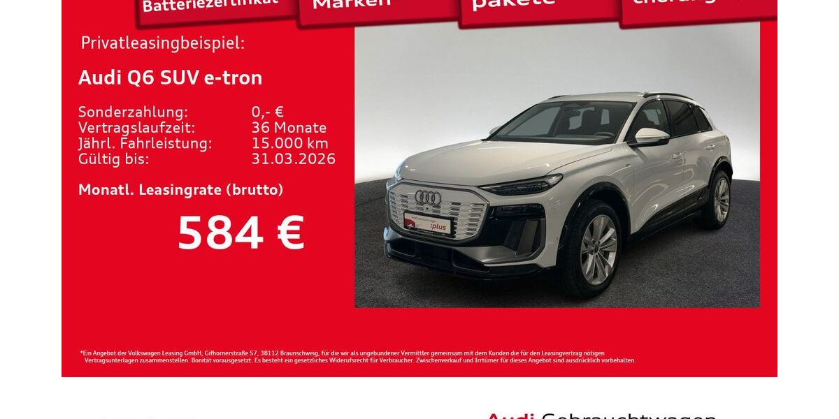 Audi Q6 e-tron 2.869 km 52.250 &euro; Hamburg 20537