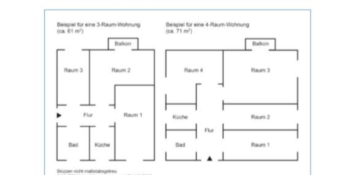 Etagenwohnung Beeskow - 3 Zimmer, 61 m&sup2;, 459&euro; | Angebot:25046537