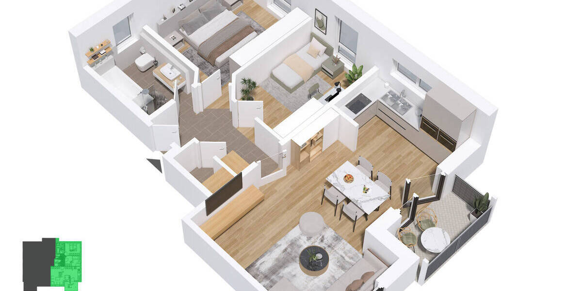 Etagenwohnung Nittenau / Bergham Bergham - 3 Zimmer, 74 m&sup2;, 350.056&euro; | Angebot:24111800