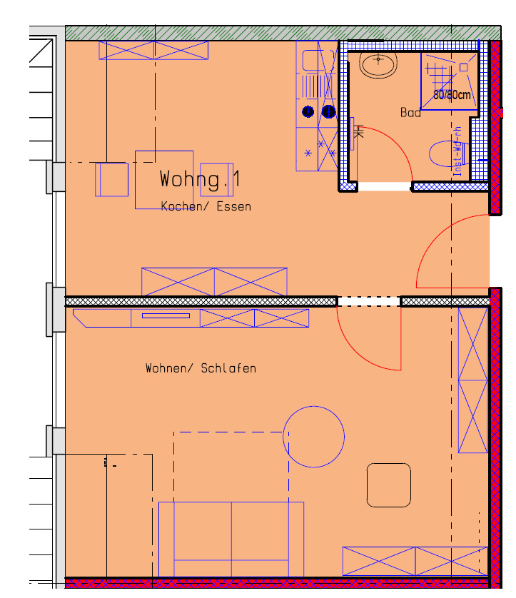 Moderne Wohnung im Hohenbusch Center! 2 zimmer