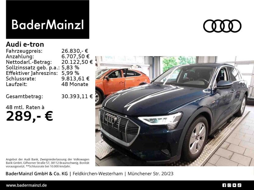 Audi e-tron 44.900 km 26.830 € Feldkirchen/Westerham 83620