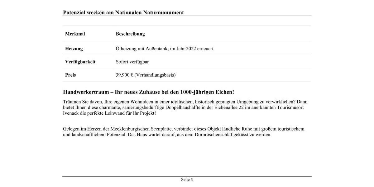 Doppelhaushälfte Stavenhagen - 5 Zimmer, 111 m&sup2;, 39.900&euro; | Angebot:26894667