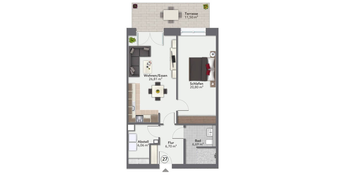 Etagenwohnung Achim - 2 Zimmer, 69 m&sup2;, 301.000&euro; | Angebot:25661307