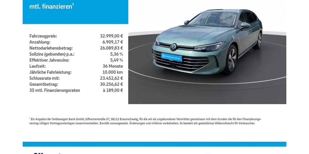 VW Passat Variant 18.335 km 32.999 &euro; Mühlhausen/Thüringen 99974