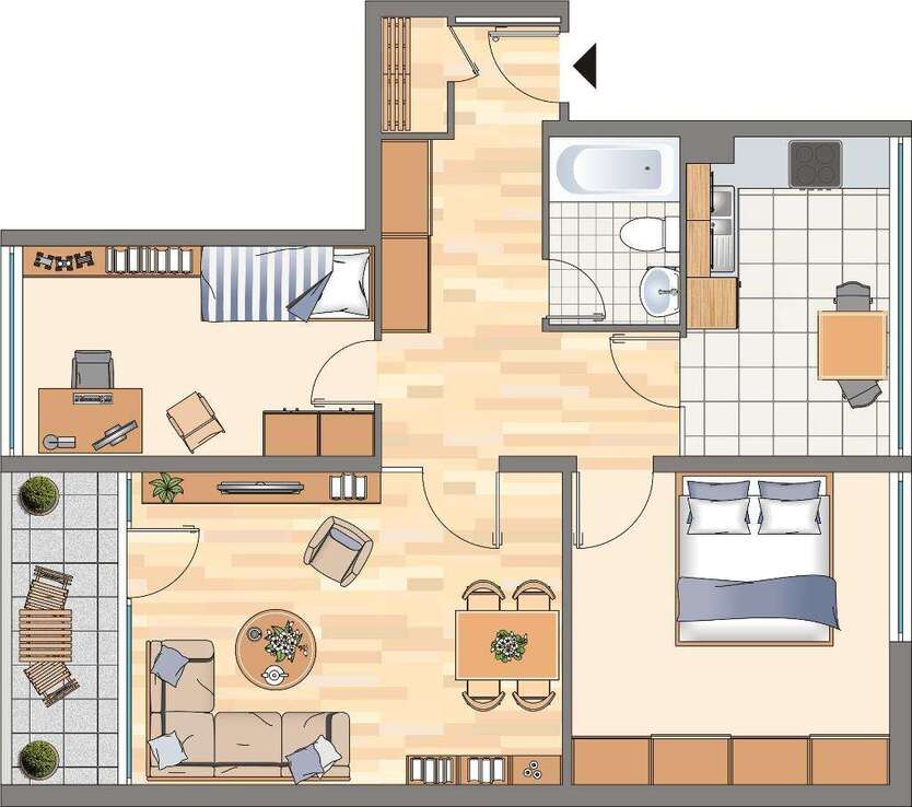 Wohnung zum Mieten in Dortmund 349,85 € 73.95 m² 3 zimmer