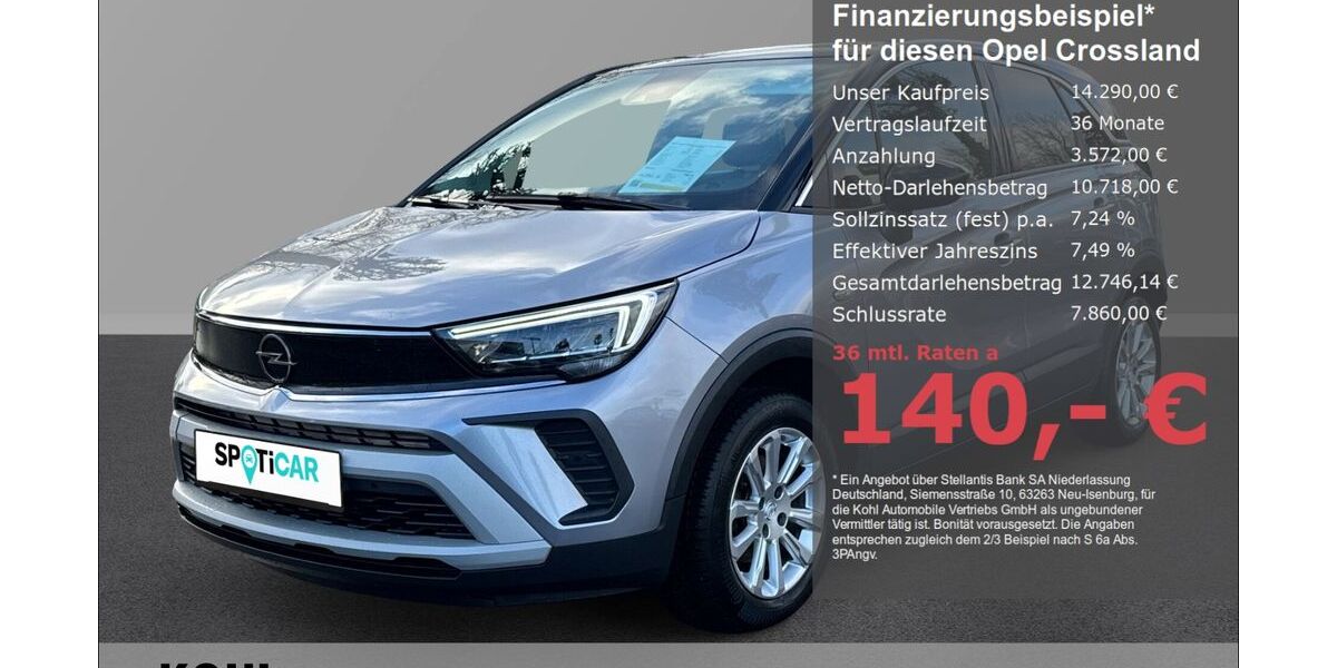 Opel Crossland (X) 62.850 km 14.290 &euro; Aachen 52078