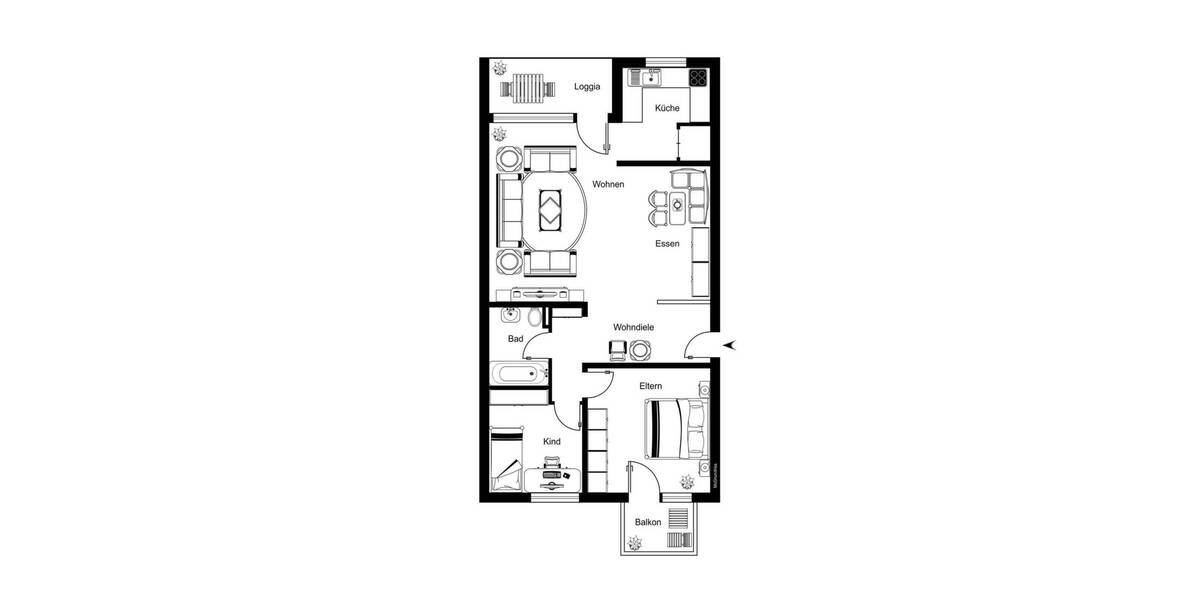 Etagenwohnung Kevelaer - 3 Zimmer, 74 m&sup2;, 175.000&euro; | Angebot:26107271