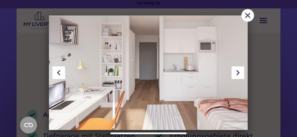 Etagenwohnung Potsdam - 1 Zimmer, 22 m&sup2;, 640&euro; | Angebot:26284405