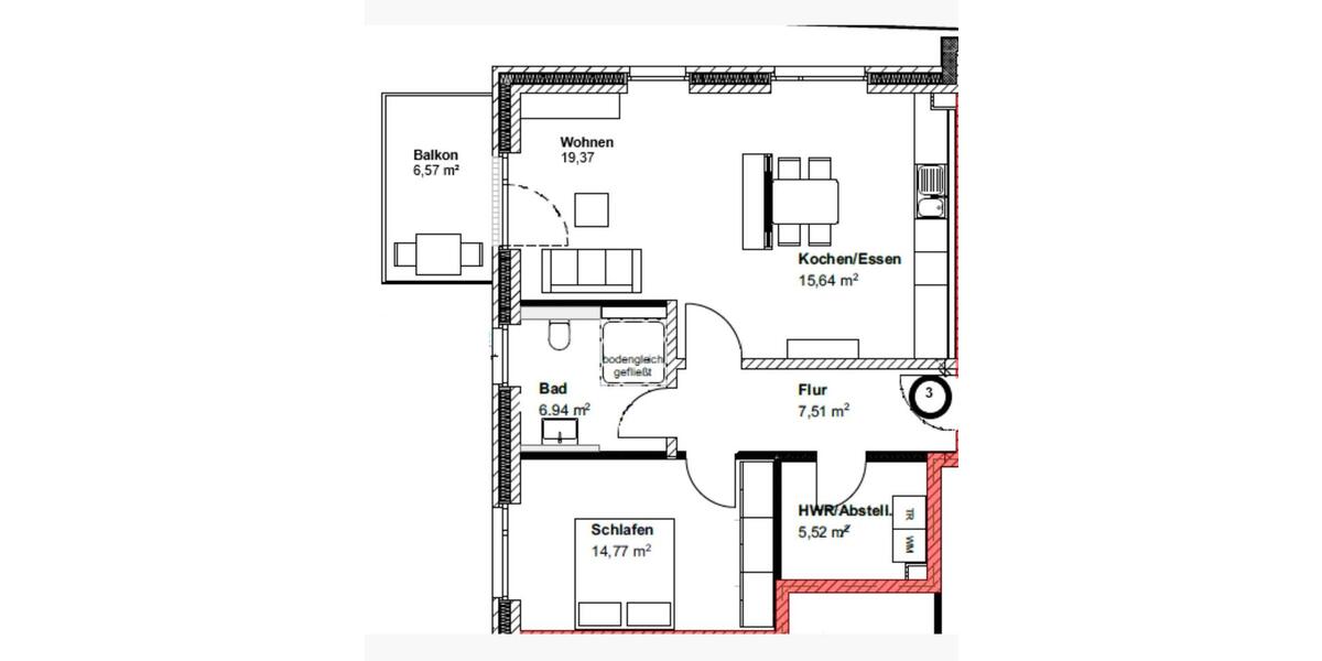 Etagenwohnung Haselünne - 2 Zimmer, 73 m&sup2;, 735&euro; | Angebot:24600535