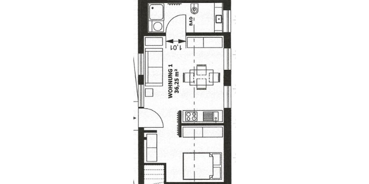 Erdgeschoßwohnung Itzehoe - 1 Zimmer, 36 m&sup2;, 329&euro; | Angebot:26647458