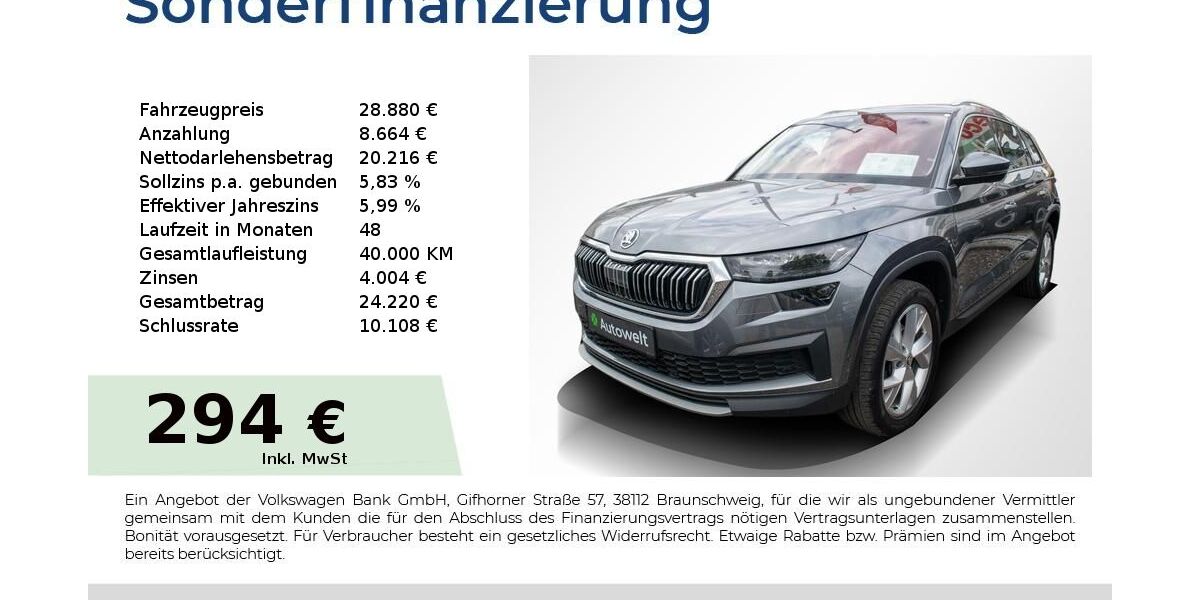 Skoda Kodiaq 104.750 km 28.440 &euro; Nürnberg 90431