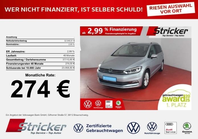 VW Touran 21.201 km 32.949 € Horn-Bad Meinberg 32805