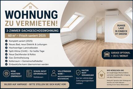 Wohnung Einbeck - 3 Zimmer, 60 m&sup2;, 450&euro; | Angebot:26269900