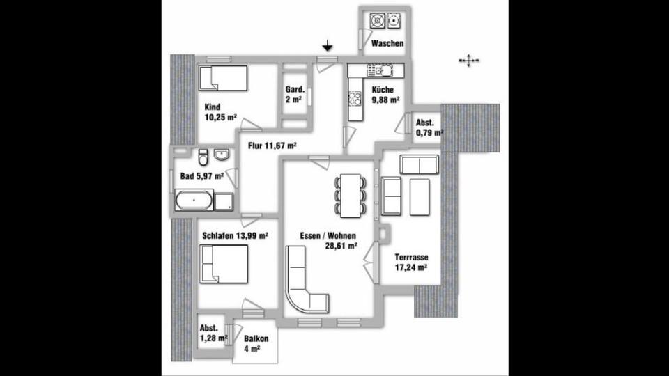 Dachgeschoßwohnung Ingolstadt - 3.5 Zimmer, 92 m&sup2;, 425.000&euro; | Angebot:25058171
