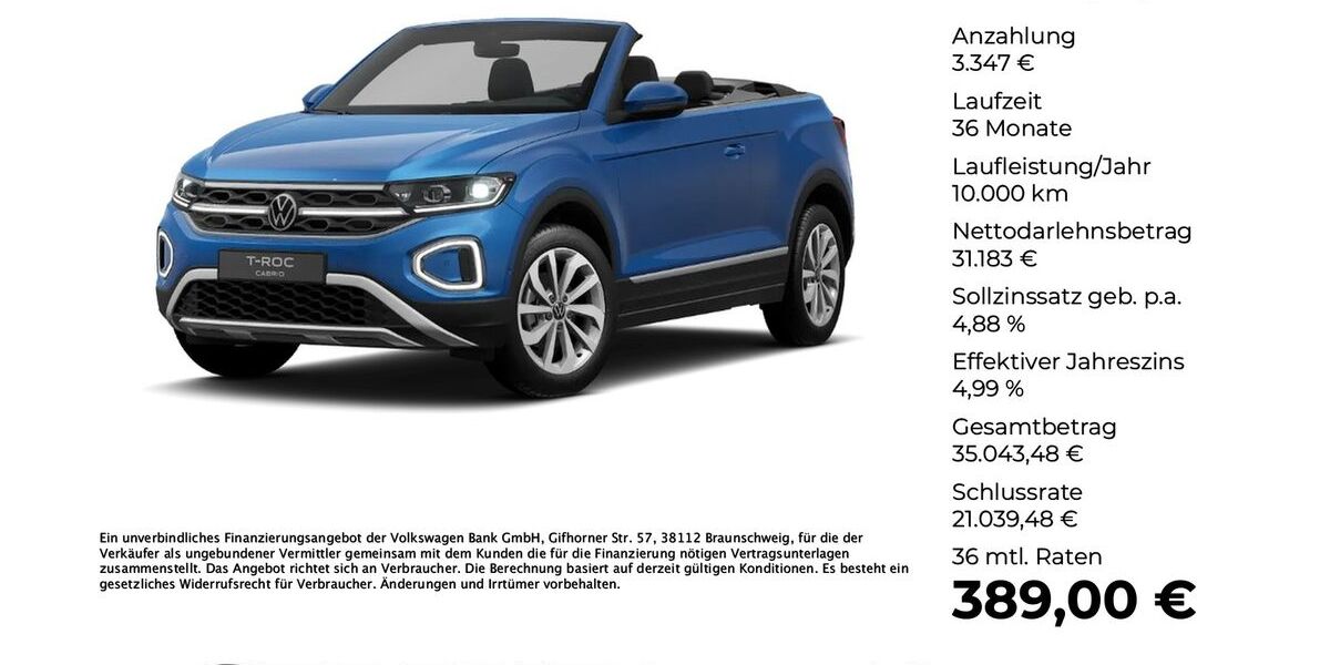 VW T-Roc 9.402 km 34.530 &euro; Vechta 49377