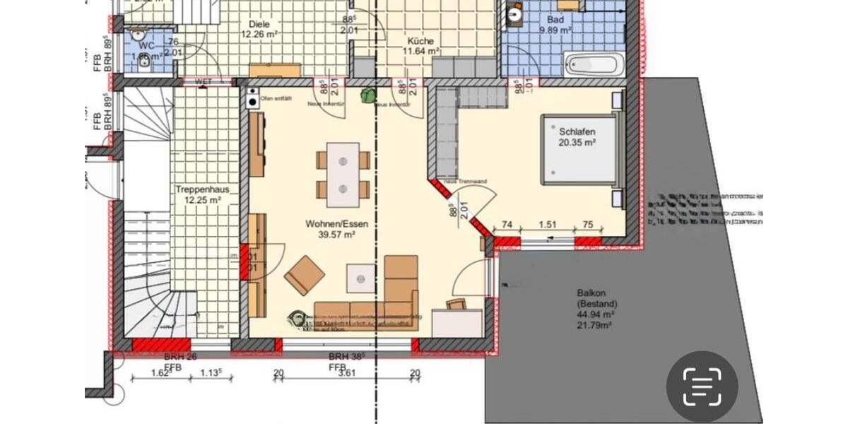 Erdgeschoßwohnung Windsbach - 2 Zimmer, 119 m&sup2;, 1.250&euro; | Angebot:25860118