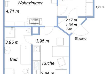 2 Raum Wohnung mit Terrasse